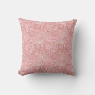 Coussin Motif tourbillonnant rose et pêche