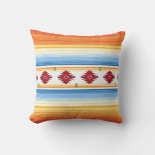 Coussin Motif traditionnel mexicain de couverture de serap