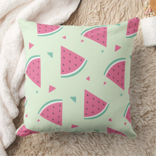 Coussin Motif Tranches de Pastèque Fraîche
