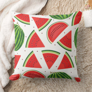 Coussin Motif Tranches de Pastèque Fraîche