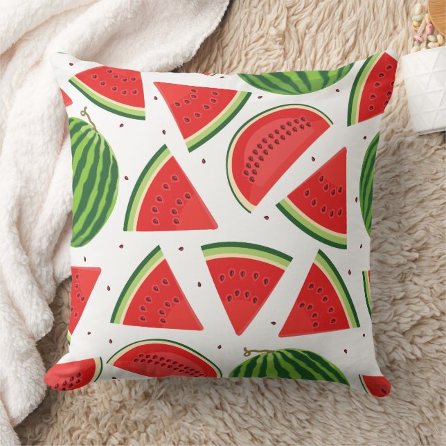 Coussin Motif Tranches de Pastèque Fraîche (Couverture)