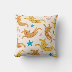 Coussin Motif transparent de chats mignons avec dessins dr
