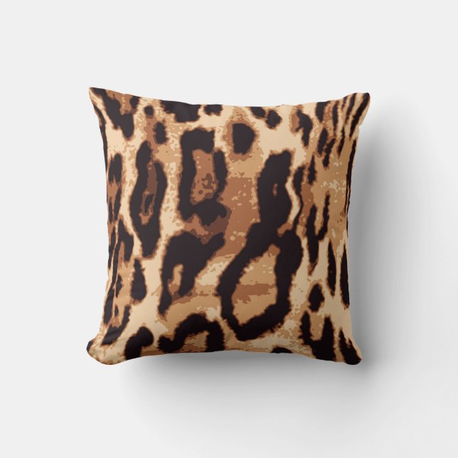 Coussin Motif transparent Empreinte de léopard (Recto)