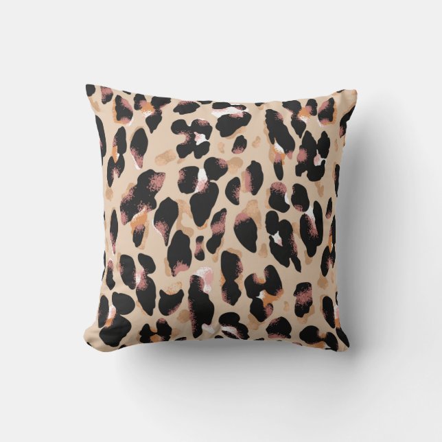 Coussin Motif transparent Empreinte de léopard (Recto)