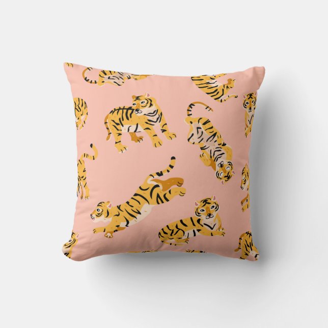 Coussin Motif transparent pour les tigres mignons (Recto)