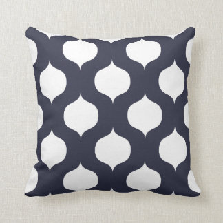 Coussin Motif Trellis marocain en bleu marine