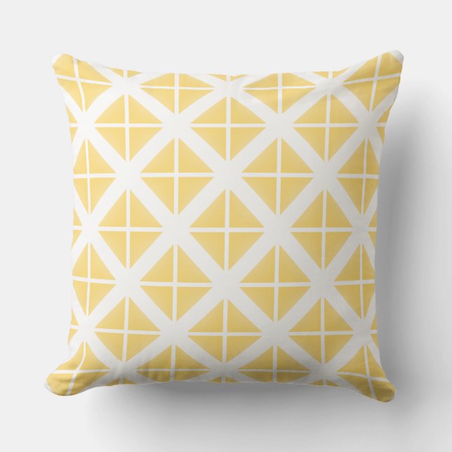Coussin Motif triangle à la mode jaune (Recto)