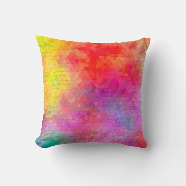 Coussin Motif triangle avec arrière - plan de mélange de c (Recto)