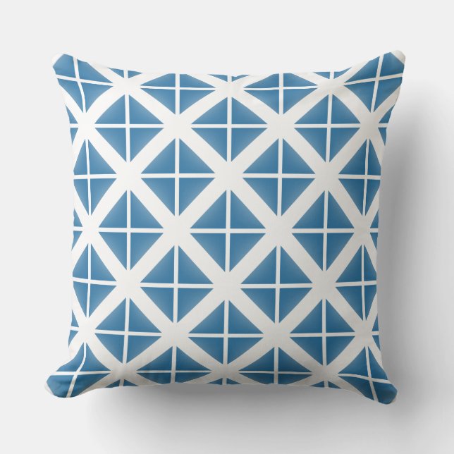 Coussin Motif triangle bleu tendance (Recto)