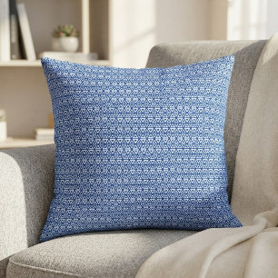 Coussin Motif Triangle Géométrique Bleu Moderne Minimalist