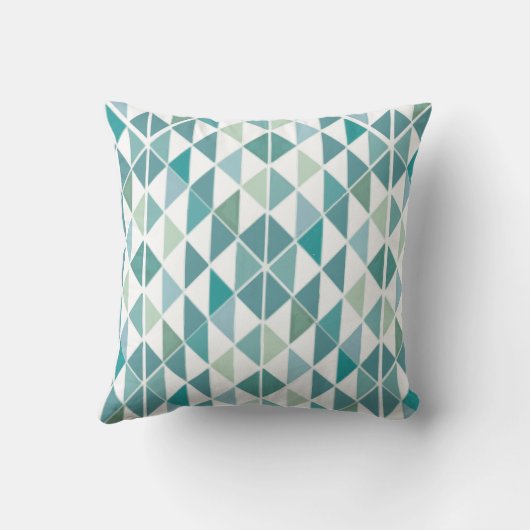 Coussin Motif triangle géométrique bleu vert Abstrait (Verso)