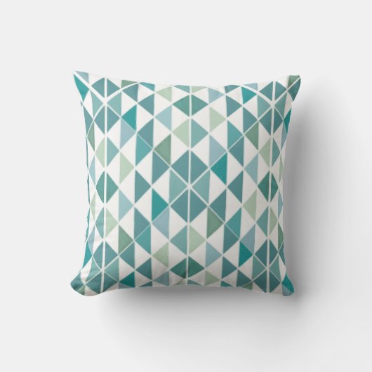 Coussin Motif triangle géométrique bleu vert Abstrait (Recto)