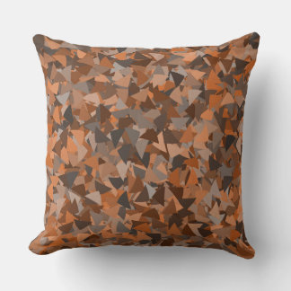 Coussin Motif Triangle Orange Marron