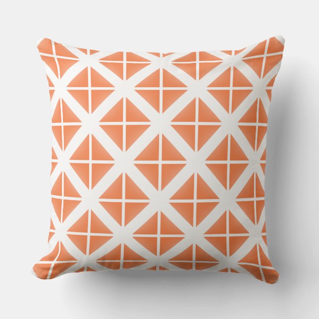 Coussin Motif triangle Orange tendance (Recto)