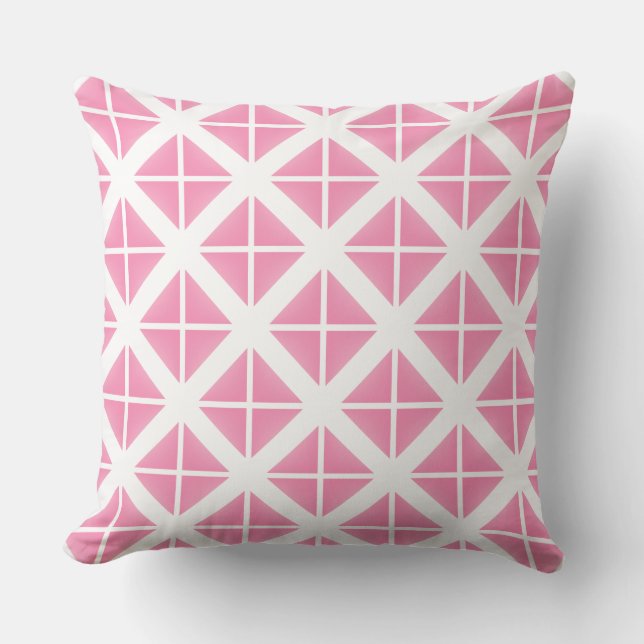 Coussin Motif triangle rose tendance (Recto)