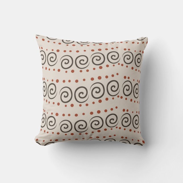 Coussin Motif tribal Abstrait Brown (Recto)