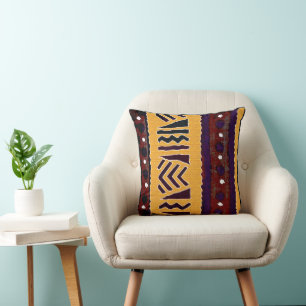 Coussin Motif Tribal Afrocentrique Lancer l'oreiller