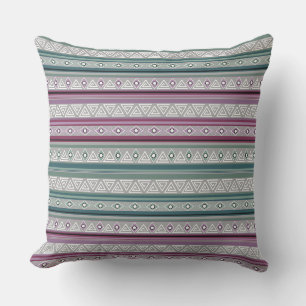 Coussin motif tribal ethnique géométrique d'Amérindien