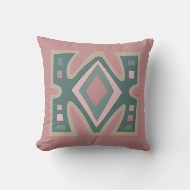 Coussin motif tribal géométrique d'Afrique Abstraite (Recto)