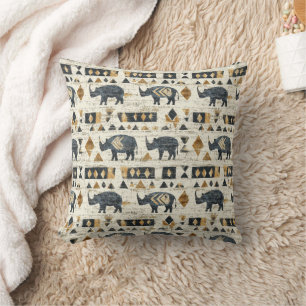 Coussin Motif tribal Rhino Rustique (1)