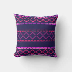 Coussin Motif tribal sans couture rose et violet