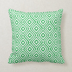 Coussin Motif tribal vert de diamant de Kelly Ikat