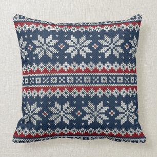 Coussin Motif tricoté de vacances d'hiver