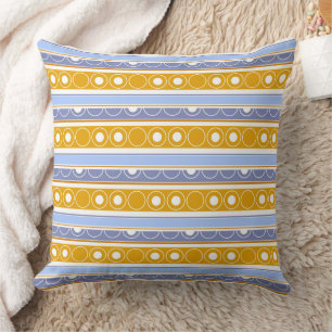 Coussin Motif trié avec cercles et anneaux style rétro