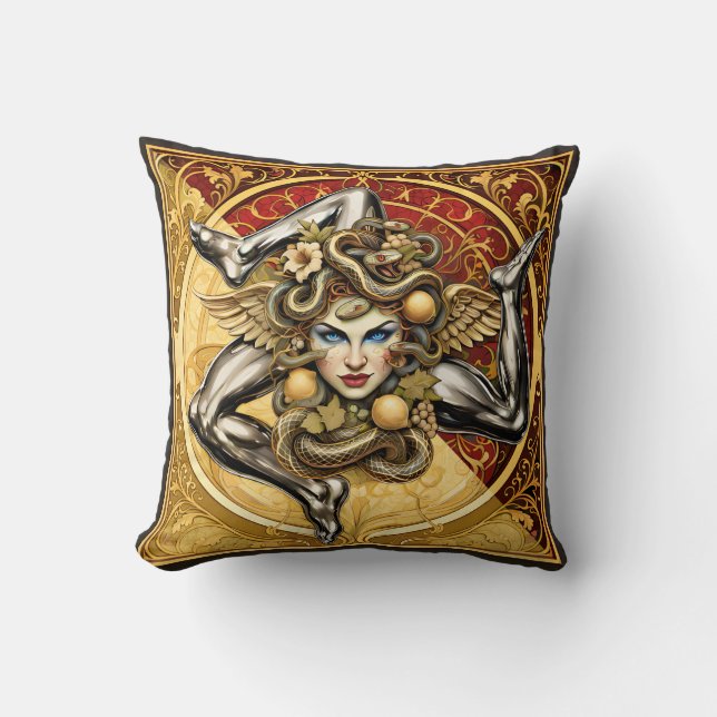Coussin Motif Trinacrie sicilien (VC Designs) (Recto)
