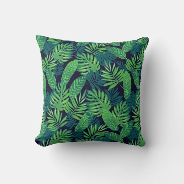 Coussin Motif tropical de feuille (Recto)