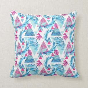 Coussin Motif tropical de feuille d'aquarelle abstraite