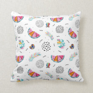 Coussin Motif tropical d'été de style de Memphis