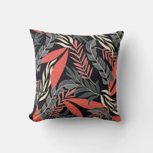 Coussin Motif tropical d'été transparent avec jaune vif