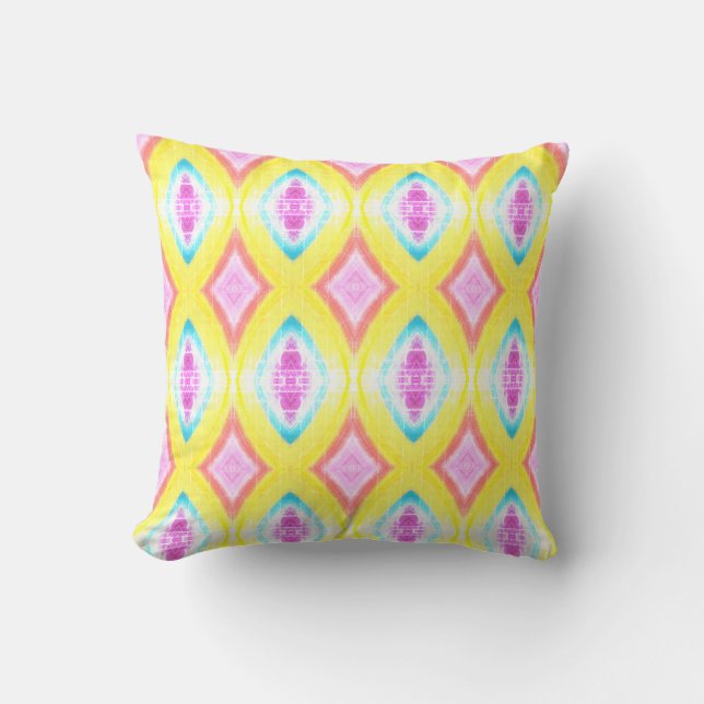 Coussin Motif Tropical Pastel Diamond (Recto)