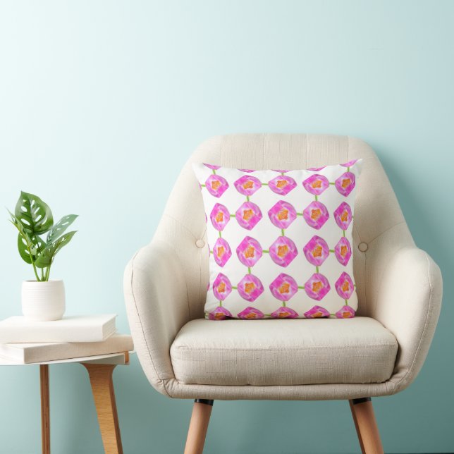 Coussin Motif tulipe rose (Chaise)