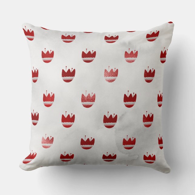 Coussin Motif Tulipe Rouge (Recto)