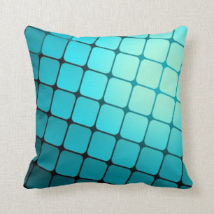 Coussin Motif turquoise de tuiles de carré de bleu