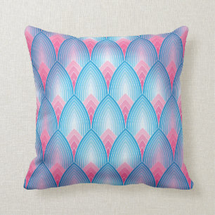 Coussin Motif turquoise et rose de pétale