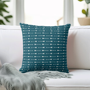 Coussin Motif Turquoise foncé et blanc