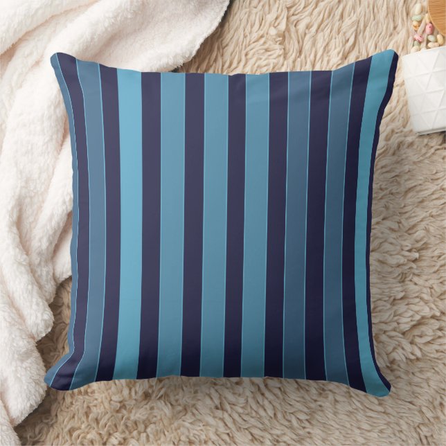 Coussin Motif uni rayé bleu rétro (Couverture)