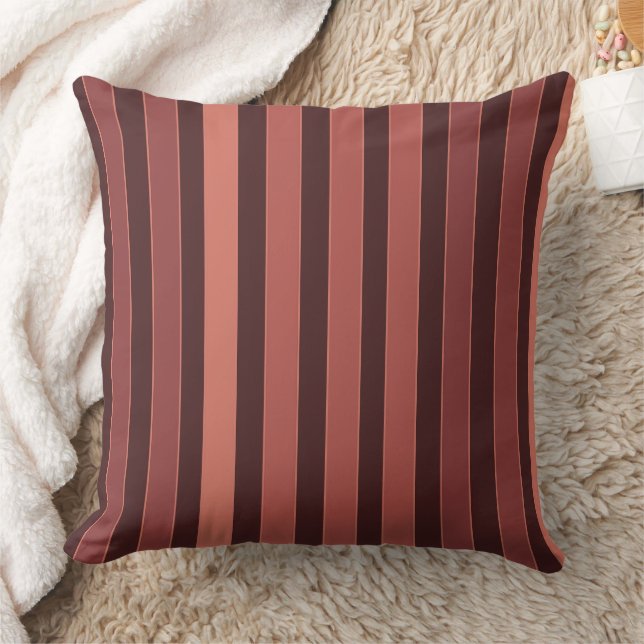 Coussin Motif uni rayé marron rétro (Couverture)