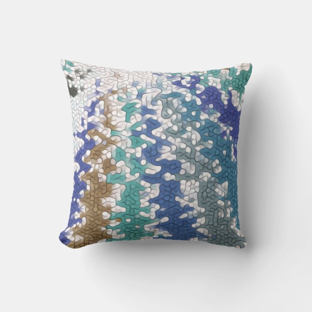 Coussin Motif unique bleu vert jaune (Recto)