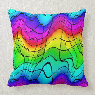 Coussin Motif unique de couleurs d'arc-en-ciel d'expressio
