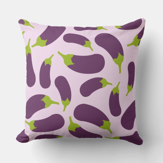 Coussin Motif végétal d'aubergine violet végétal Conceptio (Recto)