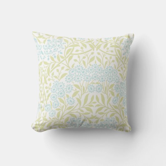 Coussin Motif vert bleu floral Damask (Recto)