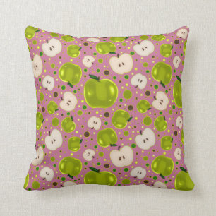 Coussin Motif vert de tranches d'Apple