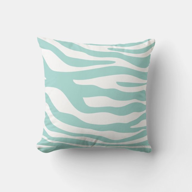 Coussin Motif vert en bon état d'impression de zèbre (Recto)