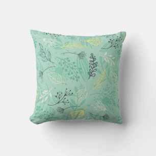 Coussin Motif vert feuillage élégant