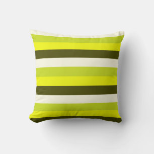 Coussin Motif vert Olive White Stripes