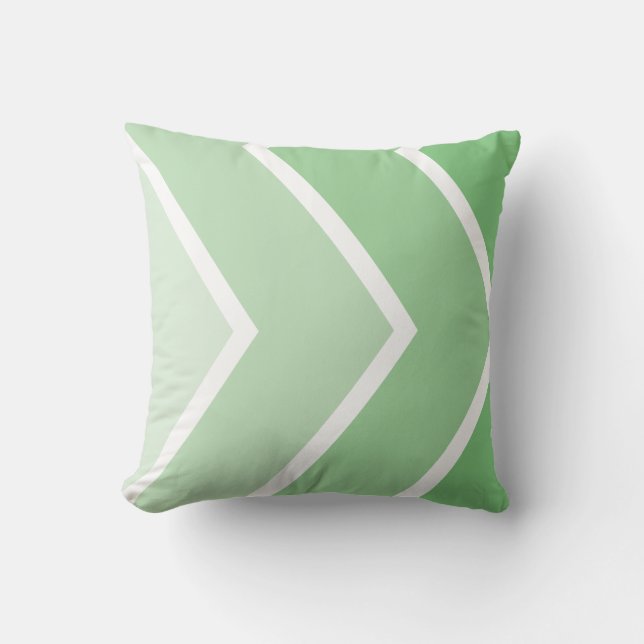 Coussin Motif vert Ombré Chevron Stripes (Recto)